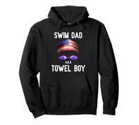Swim Dad A.K.A Towel Boy USA Flag Swimming Swimmer Pullover Hoodie