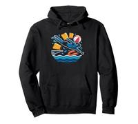Swim Dad Pool Lanes Sunset Vintage Retro Graphic Swimming Pullover Hoodie