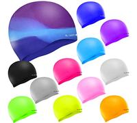 Swim Elite Seamless Silicone Swimming Cap for Adults, Kids and Junior - Training and Racing