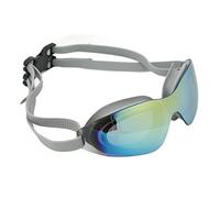 Swim Glasses Anti Fog No Leaking Silica Gel Swimming Goggles for Adults, Adjustable Strap Stylish Design for Outdoor Diving and Natatorium, PC Mirror Frame (Blue) (Gray)