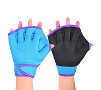 Swim Gloves for Women - Neoprene Aquatic resistnce Gloves | Aqua Fit Webbed Mittens | Water Training Gear, Upper Body Exercise Glove, Anti Slip Grip Swim Accessory | Adjustable Wrist Strap for Pool