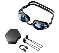 Swim Goggles, Beach Goggles Nose Clip Earplugs Set, Adjustable Strap with Storage Case Equipment Learn to Swim Pool Women Training Fitness Center Men Sea River Beach School Spa Lake