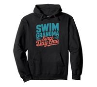 Swim Grandma Since Day One Proud Swimming Grandmother Team Pullover Hoodie