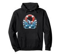 Swim Instructor Heartbeat Pulse Aquatics Teacher Swimmer Art Pullover Hoodie