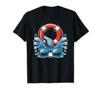 Swim Instructor Heartbeat Pulse Aquatics Teacher Swimmer Art T-Shirt