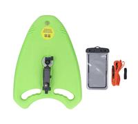 Swim Kickboard with Phone Holder Foldable EVA Foam Swimming Float Board Universal 1/4 Inch Thread for Panoramic Action Cameras Pool Follow Selfie Correcting Actions Light Wind (Green)