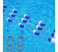 Swim Lane Safety Divider Floating Rope - Portable Reusable Barrier with Hooks, Clear Markings for Enhanced Pool Safety & Lane Marking,60ft/18.29m