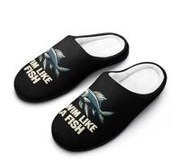 Swim Like A Fish Mens Slipper Slip On Winter Warm House Slippers Shoes Indoor Outdoor