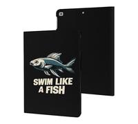 Swim Like A Fish Slim Case Compatible with iPad 10th 9th 8th 7th Generation 2022 2021 2020 2019 Protective Cover Stand