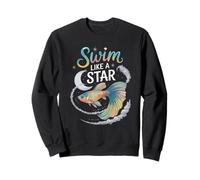 Swim Like A Star Cosmic Betta Fish Art Sweatshirt