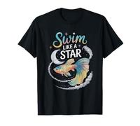 Swim Like A Star Cosmic Betta Fish Art T-Shirt