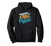 Swim Mom Powered Coffee Chlorine Funny Team Humor Caffeine Pullover Hoodie