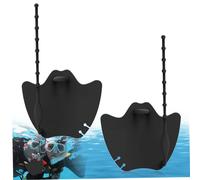 Swim Paddles for Hands, 1 Pair Soft Silicone Swimming Hand Paddles with Adjustable Straps, Swim Training Hand Paddles, Hand Fin Swimming Strength Training Aid (Black)(Black)