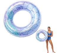 Swim Ring, Pool Floats, Swimming Float with Blue Glitter Design, Mermaid Pool Inflatables Swimming Rings, Leak-proof Swimming Ring for Outdoor Summer Beach Water Sport Pool Party Supplies