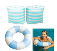 Swim Ring Set, Inflatable Swimming Armbands and Inflatable Ring kids, 70cm Outer Diamete, Arm Bands Adult Swimming, Kids Armbands, Arm Bands Floatie Sleeves, Learning Swim Training Aids