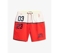 Superdry Mens Nautical Logo Swim Shorts (17" Length), Tricolour Red, S