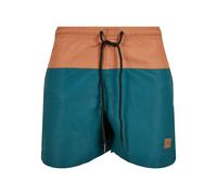 Urban Classics Men's Block Swim Shorts Trunks, Teal/Toffee, XXL