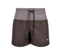Urban Classics Men's Block Swim Shorts Trunks, Blackbird/Asphalt, L