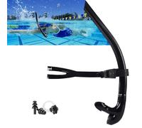 Swim Snorkel for Lap Swimming,Adult Swimmers Snorkeling Gear for Swimming Snorkel Training in Pool and Open Water,Center Comfortable Silicone Mouthpiece One-Way Purge Valve,With Nose Clip and Earplug