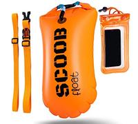 Swim Storage Buoy Tow Float Outdoor for Open Water Swimming by SCOOB + waterproof mobile phone case. Lightweight and Visible Bag for Swimmers Triathlon Surfers Adults Children Bright for Safe Training