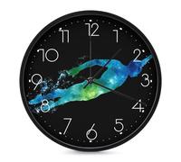Swim Swimmer Swimming Wall Clock Modern Clocks Round Silent Non-Ticking Clocks for Home Office 10 * 10IN