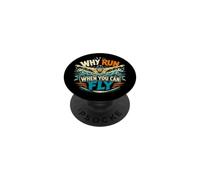 Swim Team Butterfly Why Run When You Can Fly Humor PopSockets Adhesive PopGrip