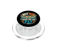 Swim Team Butterfly Why Run When You Can Fly Humor PopSockets PopGrip for MagSafe