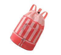 Swim Tote with Drawstring Closure, Front Zipper Pocket and Bottom Zipper Compartment for Gym and Bath Storage Pool Organizer Bag Locker Room Carry Bag Drawstring Shower Tote Divided Packing Travel
