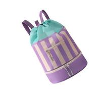 Swim Tote with Drawstring Closure, Front Zipper Pocket and Bottom Zipper Compartment for Gym and Bath Storage Pool Organizer Bag Locker Room Carry Bag Drawstring Shower Tote Divided Packing Travel