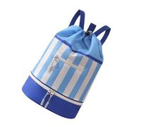 Swim Tote with Drawstring Closure, Front Zipper Pocket and Bottom Zipper Compartment for Gym and Bath Storage Pool Organizer Bag Locker Room Carry Bag Drawstring Shower Tote Divided Packing Travel