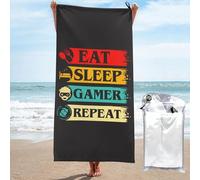 Swim Towels Eat Sleep Gamer Repeat Gaming Large Pool Towel Quick Dry Beach Blanket For Travel Spa Bathroom 80X130Cm