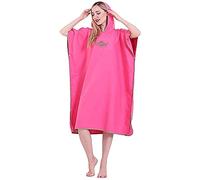 Swim Towels Towel Changing Robes Fits Adults Men Women Hooded Towel Poncho Robe Quick Dry Lightweight Microfiber Towelling Quick Drying Swim Robe Short Sleeve for Surfing Swimming and Beach(Rose Red)