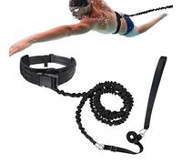 Swim Training Belt - Aquatic Resistance Cord, Pool Practice Stationary Harness | High-Elastic Water Fitness Band for Endurance Exercise, Adjustable Tether Strap System for Swimmers and Athletes