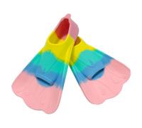 Swim Training Fins - Children's Flippers Swimming Training Fins - Comfortable Silicone Swimming Floating Flippers with Mesh Bag - for Kids Adult Men Women Short Blade Build Leg Strength