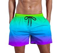 Swim Trunks Men Plus Size Elastic Swimsuit Bottom Men's Swim Trunks 5 Inch Inseam Beach Shorts with Compression Liner and Zipper Pocket 30th Birthday Gifts for Men Warehouse Clearance