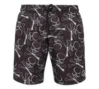 Swim Trunks Skull & Bones, male, Philipp Plein, Beachwear, Black, L, Swimwear L