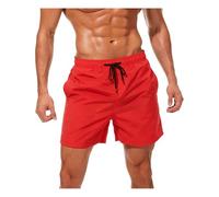 Swim Trunks Solid Color Waterproof Board Shorts Men's Swim Shorts Boys Beach Pants Black Blue Red Board Swimwear Surf Pants for Men