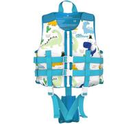 Swim Vest for Kids, 2-3 Years Toddler Swimming Float Vest, Children Training Buoyancy Aid with Collar Handle Safety Reinforced with Adjustable Safety Strap for Girls Boys - White/S (33-42 lb)