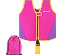 Swim Vest for Kids, Premium Neoprene Swim Vest for Children, Toddlers Swim Buoyancy Aid with Safety Strap and Removeable Floats for Boys Girls - Blue/Pink