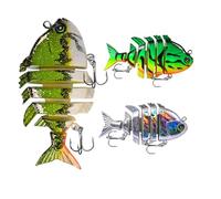 Swimbait Multi Joint, Swimaits Joints, 3 Piece Fish Lure Kit with Triple Hooks - Crankbaits for Freshwater and Saltwater, Fishing Gear for Pike, Harlequin Salmon
