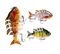 Swimbait Multi Jointed Swimaits Joints - Realistic Swimming Baits with Treble Hooks Fish Lure Kit - Crankbaits Fishing Fishermen for Pike, Blackfish, Salmon