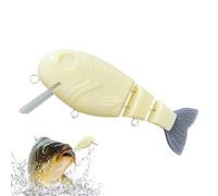 Swimbaits 12.5 cm Unpainted Floating Bait | Artificial Swimbait with 3 Sections Jointed for Beginners Lake Pond Stream Coastal Coast Outdoor