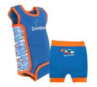 Swimbest Swimsuit & Nappy Set - Neoprene Wrap Around Baby Swimming Costume with a FREE SWIM NAPPY- All at Sea, 12-24mths/12-18m (11-13 kgs)