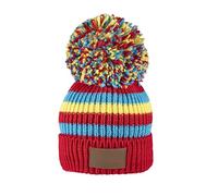 Swimbler Waterproof Bobble hat, Red Sky, One Size, Red Blue Yellow