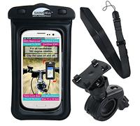SwimCell Bike Phone Holder Waterproof Case With Handlebar Mount and Lanyard | Waterproof Pouch for Bicycle Handlebars. Fits Phones up to 15cm. IPX8. Tested to 10m