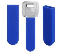 SwimCell Key Blade Cover - Silicone Sheath Protector For Car Bike or House Keys. Anti Scratch Sleeve. Prevent Pocket Holes, Paint Scratches and Jingling. Cut to fit. Blue Pack of 3