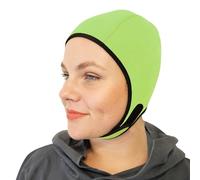 SwimCell Swimming Hat For Open Water Swimming and Watersports. Thermal 4mm Neoprene Swimming Cap for Adults. Adjustable and Reversible For Men and Women. One Size 55-59cm. Green