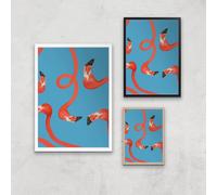 Swimingos Giclee Art Print - A3 - White Frame