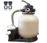 Swimline HYDROTOOLS 71405HCK 14 Inch Sand Filter Combo with Connection Kit for Soft Sided Pools | Compatible with Intex Bestway Polygroup | 0.5 HP (0.43 THP) Pump 2400 GPH | 60 Pound Sand Capacity