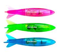 Swimline Original 3-Pack Diving Toys LED Light-Up Glowing Fun Torpedo Turbos Catch The Fish Retrieval Game for Swimming Pool & Bath Tub for Kids Multi
